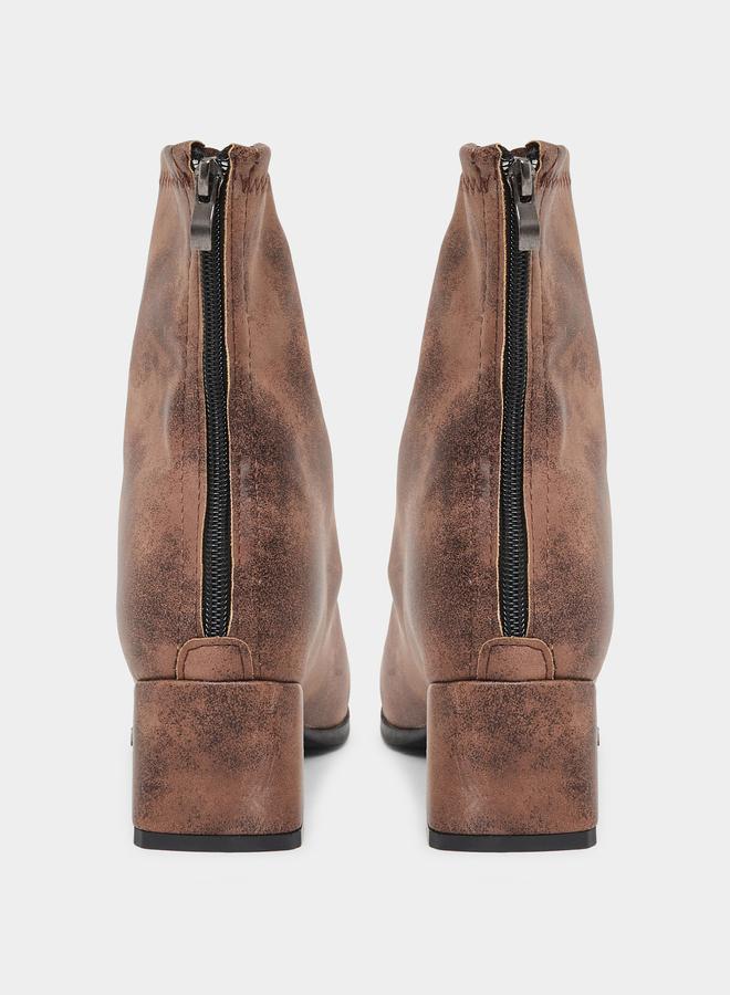 Take Two Women Brown Block Heel Ankle Boots - Image 4